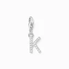 Charm-hängsmycke bokstaven K med vita stenar silver>Thomas Sabo Hot