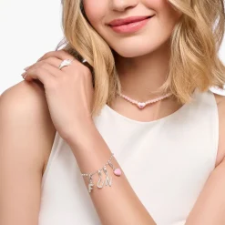 Charm-hängsmycke bokstaven N med vita stenar silver><noscript><img width=