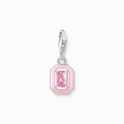 Charm-hängsmycke rosa sten silver>Thomas Sabo Sale