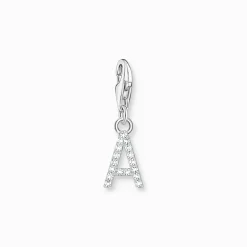 Charm-hängsmycke bokstaven A med vita stenar silver>Thomas Sabo Clearance