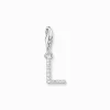 Charm-hängsmycke bokstaven L med vita stenar silver>Thomas Sabo Hot