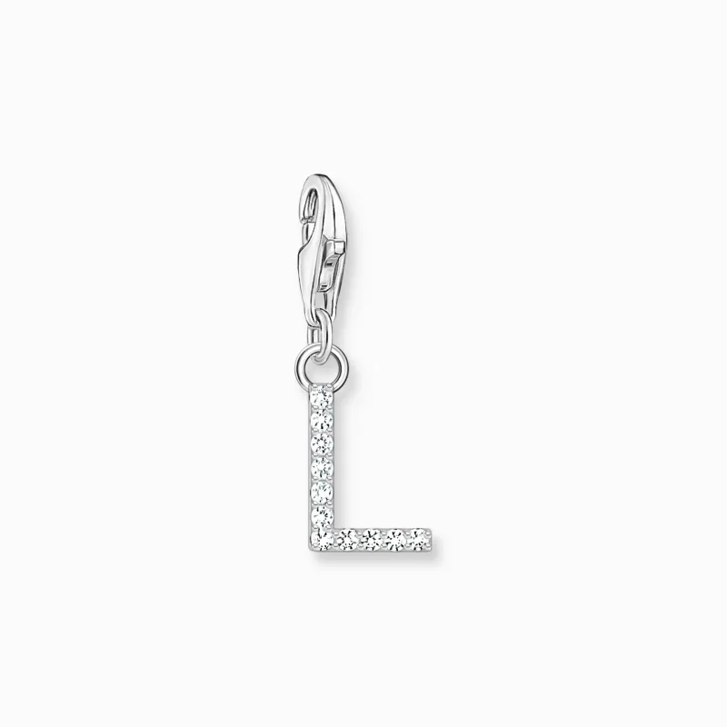 Charm-hängsmycke bokstaven L med vita stenar silver>Thomas Sabo Hot