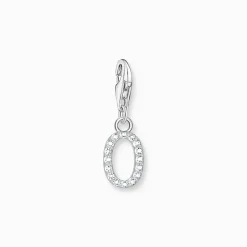 Charm-hängsmycke bokstaven O med vita stenar silver>Thomas Sabo Hot