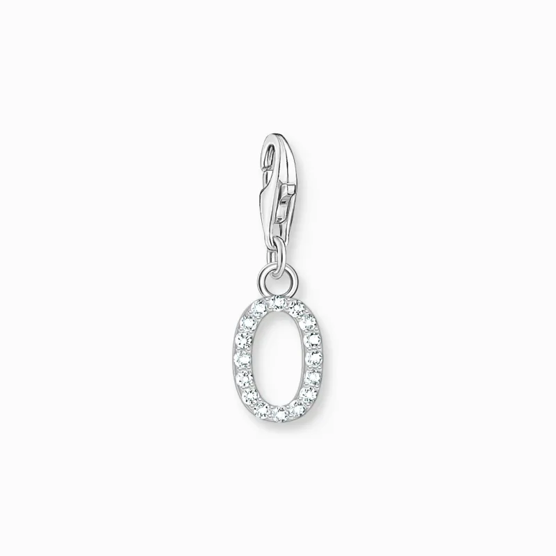 Charm-hängsmycke bokstaven O med vita stenar silver>Thomas Sabo Hot