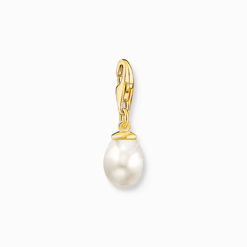 Charm-hängsmycke vit pärla guldpläterad>Thomas Sabo Clearance