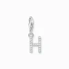 Charm-hängsmycke bokstaven H med vita stenar silver>Thomas Sabo Best