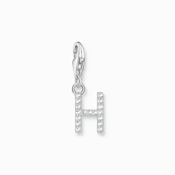 Charm-hängsmycke bokstaven H med vita stenar silver>Thomas Sabo Best