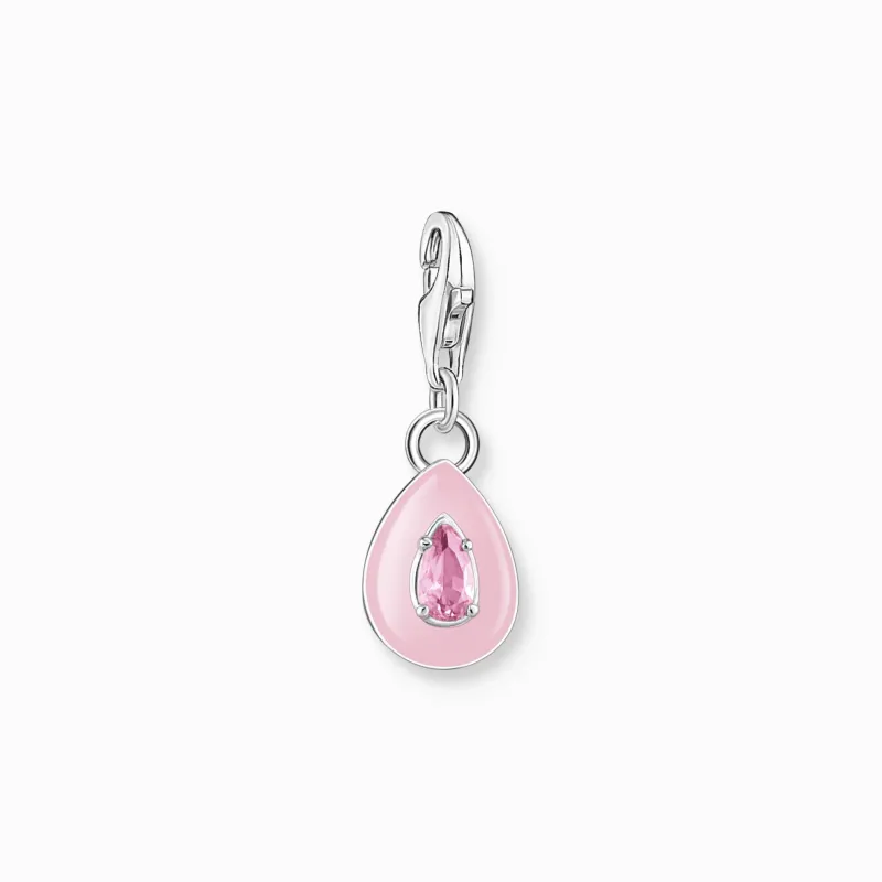 Charm-hängsmycke rosa droppe silver>Thomas Sabo Sale