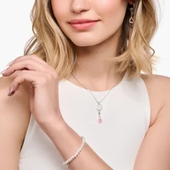 Charm-hängsmycke rosa droppe silver>Thomas Sabo Sale
