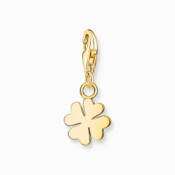 Charm-hängsmycke klöverblad guldpläterad>Thomas Sabo