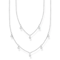 Halsband dubbelt silver med vita stenar – KE2072-051-14 (MEGA KAMPANJ)>Thomas Sabo Outlet