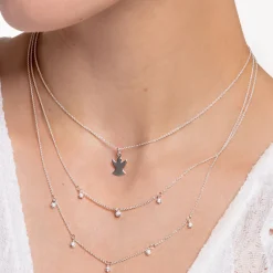 Halsband dubbelt silver med vita stenar – KE2072-051-14 (MEGA KAMPANJ)>Thomas Sabo Outlet