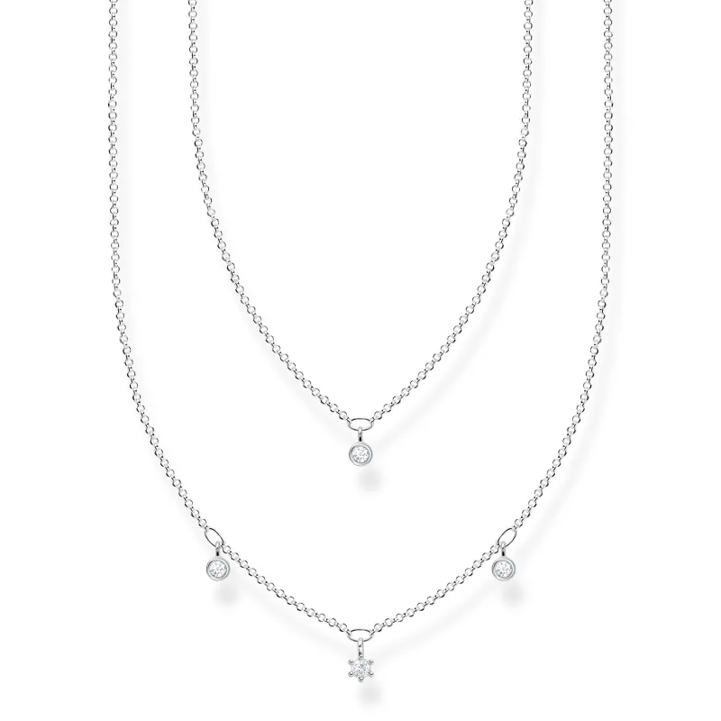 Halsband Dubbelt silver med vita stenar – KE2078-051-14>Thomas Sabo Hot