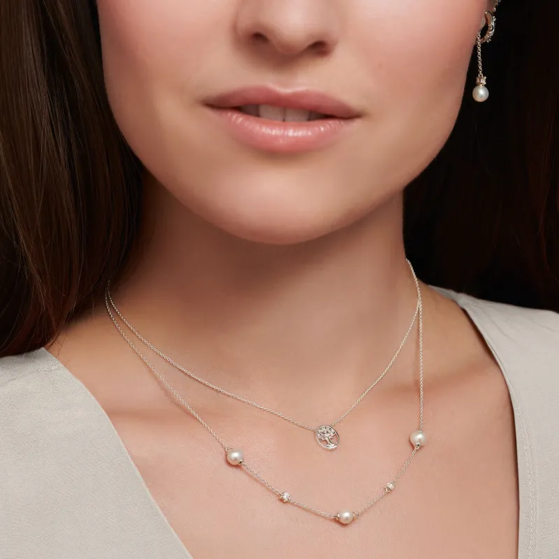 Halsband pärlor med vita stenar silver – KE2120-167-14>Thomas Sabo Hot
