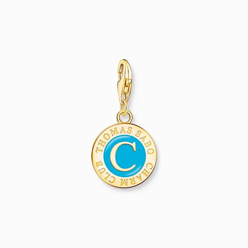Ledamot Charm turkos Charmista Coin guldpläterad>Thomas Sabo Discount