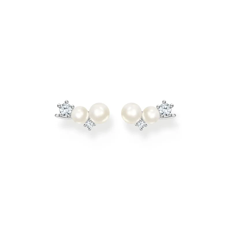 Örhängen öronklättrare pärlor med vita stenar silver – H2211-167-14>Thomas Sabo Outlet