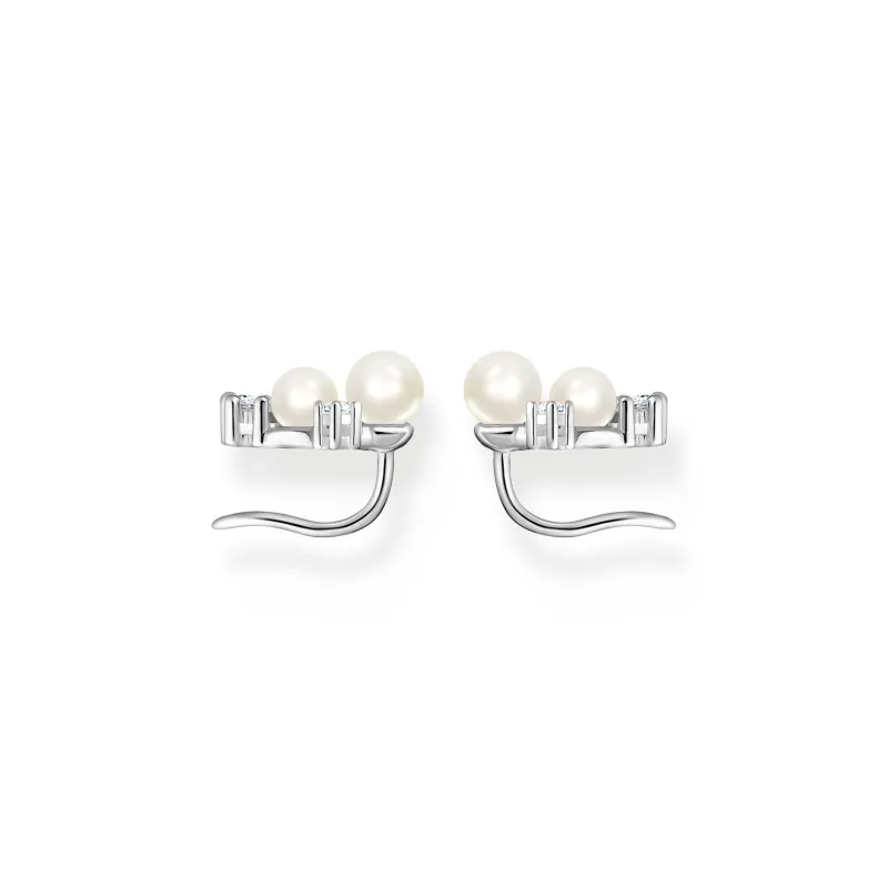 Örhängen öronklättrare pärlor med vita stenar silver – H2211-167-14>Thomas Sabo Outlet