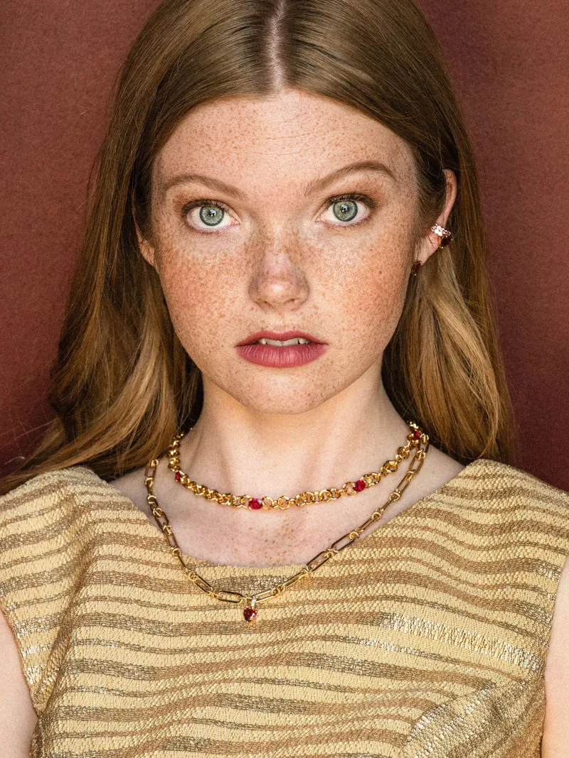 YLVA LI Embla Avantgarde Ruby – Guld>Halsband