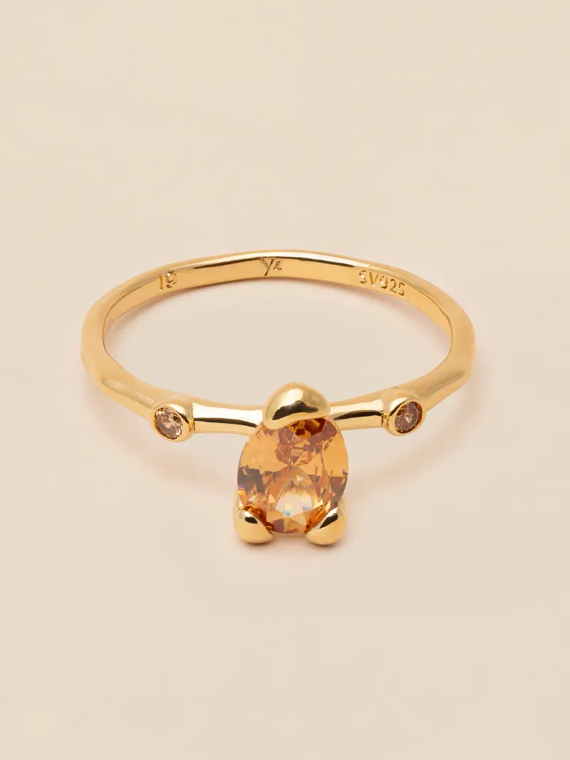YLVA LI Embla Ring Orange – Guld>Ringar Hot