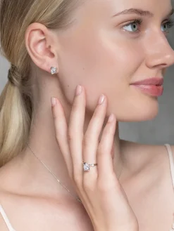 YLVA LI Embla Stud Crystal – Silver>Örhängen Best