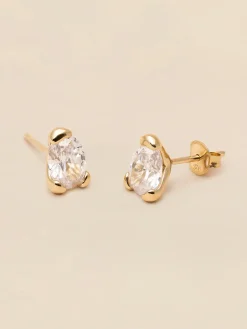 YLVA LI Embla Stud Crystal – Guld>Örhängen Sale