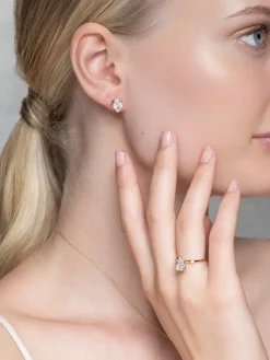 YLVA LI Embla Stud Crystal – Guld>Örhängen Sale
