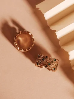 YLVA LI Halo Emerald Ring Guld 3032>Ringar New
