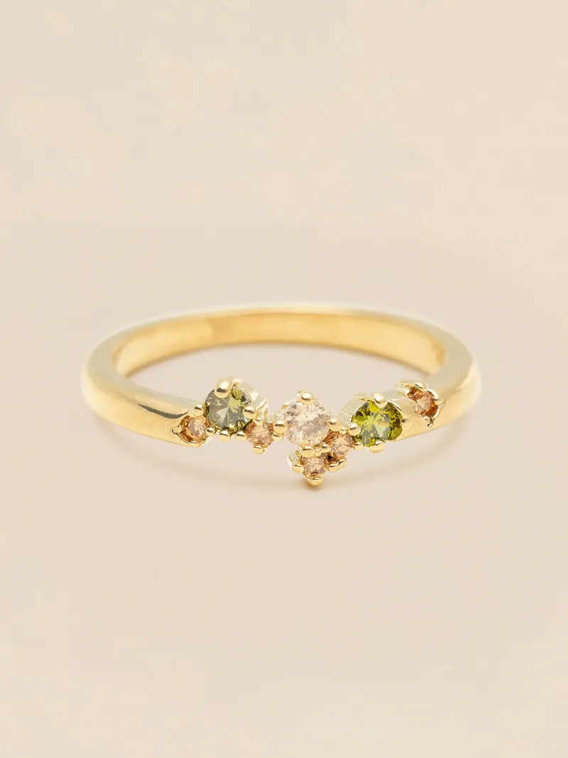 YLVA LI Petite Meadow Ring Peridot – Guld>Ringar