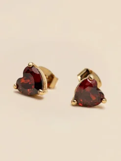 YLVA LI Venus stud Garnet – Guld>Örhängen Outlet