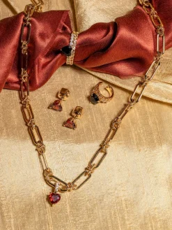 YLVA LI Venus stud Garnet – Guld><noscript><img width=